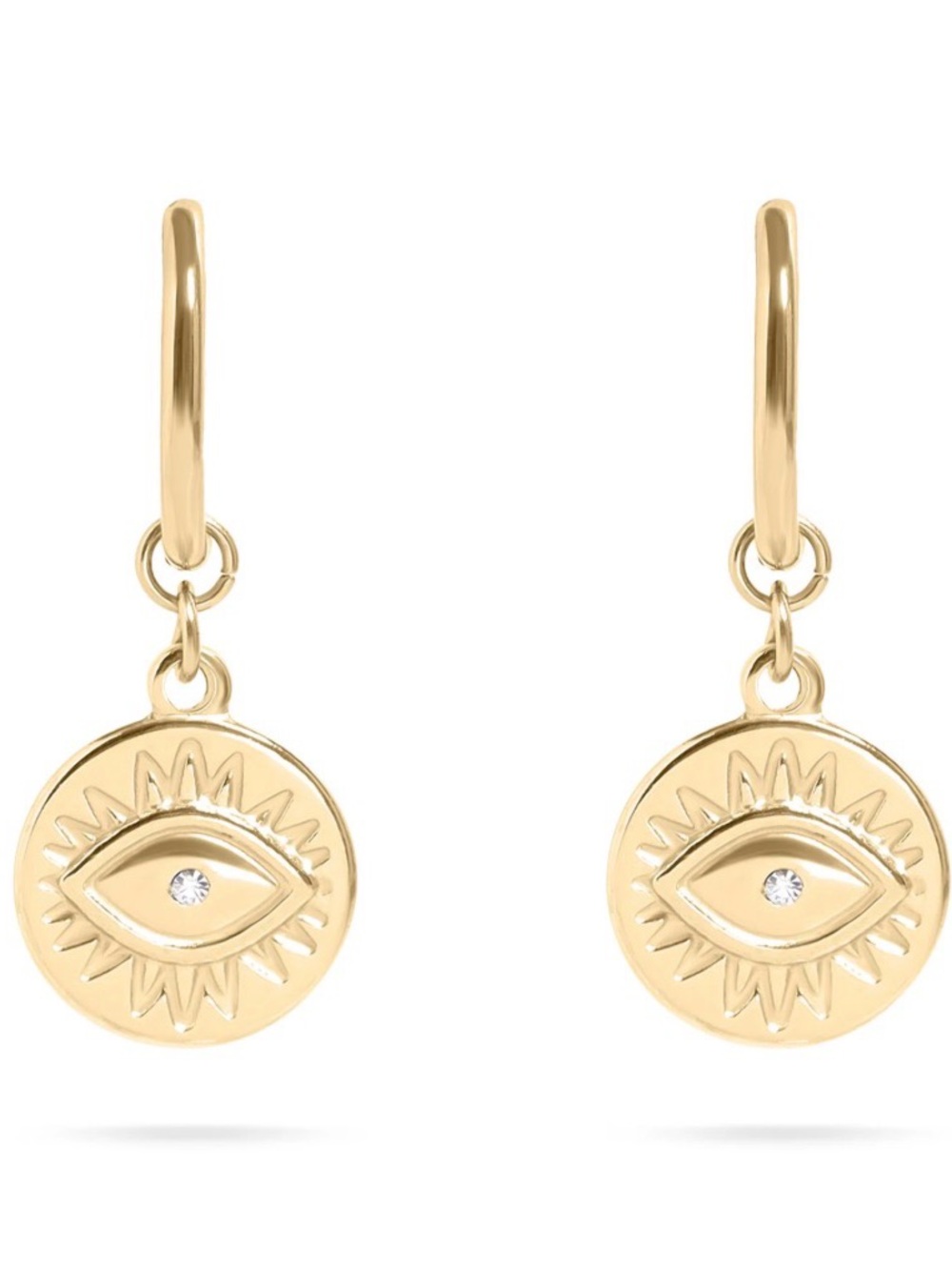 Gold 3rd Eye Drop Earrings